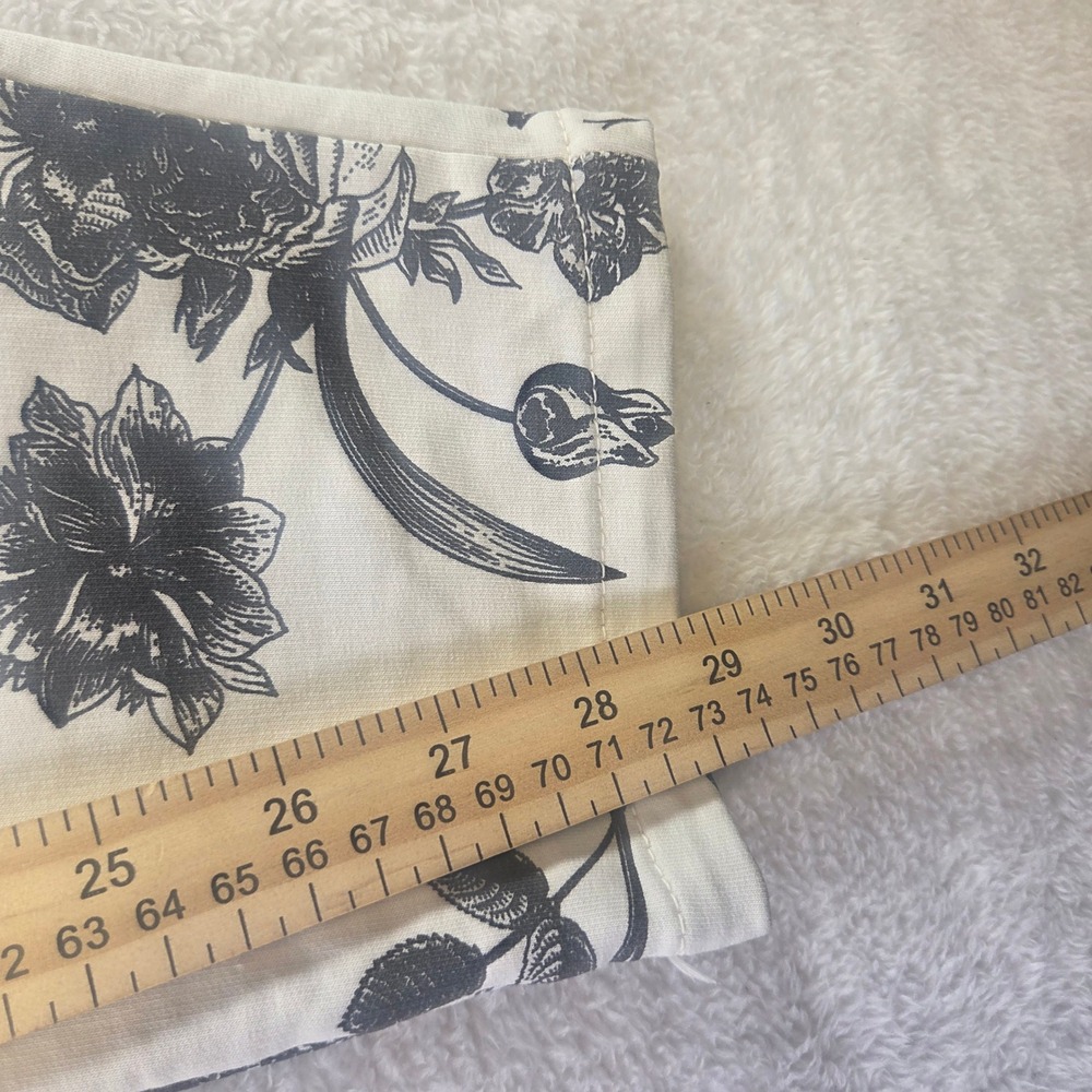 Made in Italy Floral Print Joggers Wht Blk Rose Toile Zipper Pocket Pants M - Picture 3 of 7